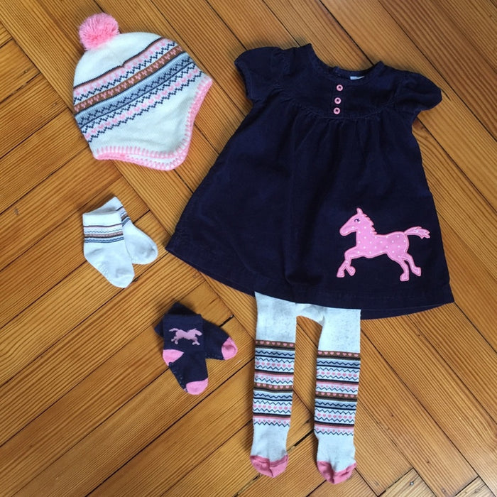 5 Piece Carter’s Navy Corduroy Dress Bundle 6 Months