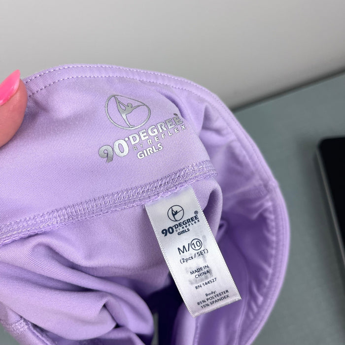 90 Degree by Reflex Girls Bike Shorts Bundle Purple M 10
