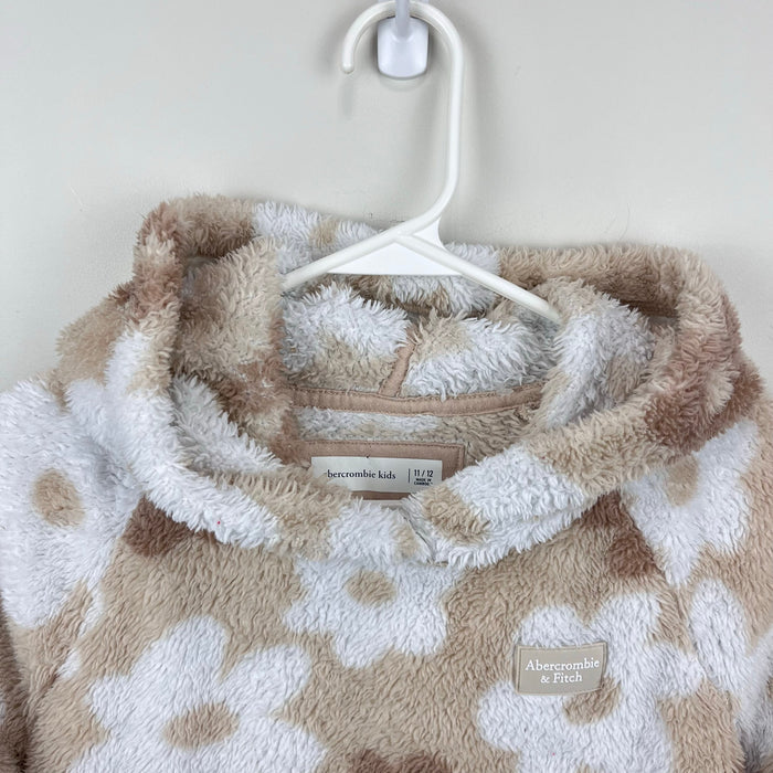 Abercrombie Kids Floral Sherpa Fleece Pullover Hoodie 11/12