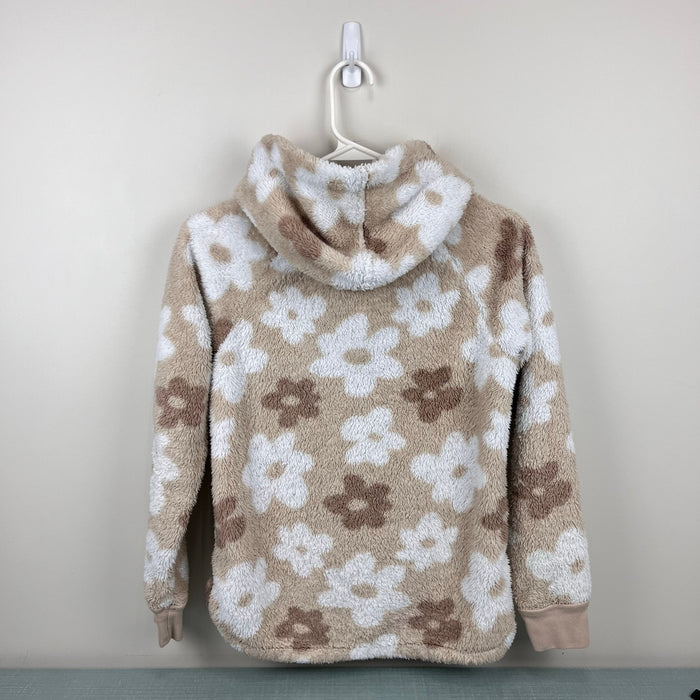 Abercrombie Kids Floral Sherpa Fleece Pullover Hoodie 11/12