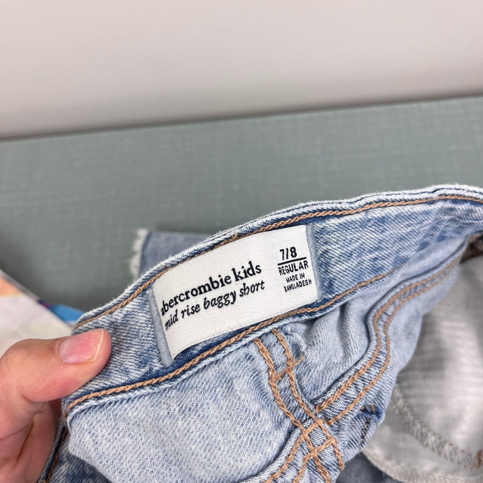 Abercrombie Kids Mid Rise Baggy Denim Short 7/8