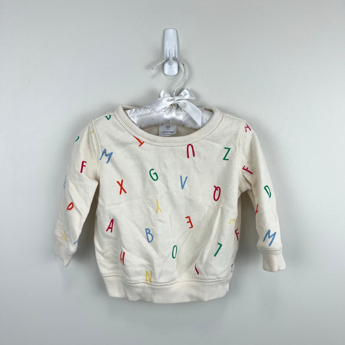 Baby Gap Relaxed Crewneck Ivory Alphabet Sweatshirt 12-18 Months