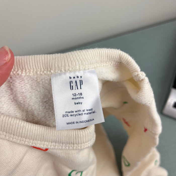 Baby Gap Relaxed Crewneck Ivory Alphabet Sweatshirt 12-18 Months