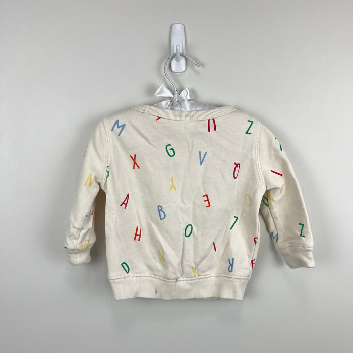 Baby Gap Relaxed Crewneck Ivory Alphabet Sweatshirt 12-18 Months
