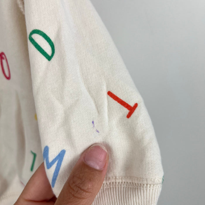 Baby Gap Relaxed Crewneck Ivory Alphabet Sweatshirt 12-18 Months
