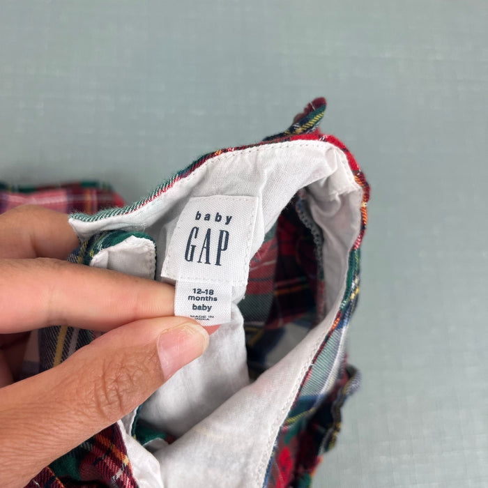 Baby Gap Tartan Plaid Ruffle Holiday Dress 12-18 Months