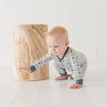 Baby Sprouts Long Sleeve Zip Romper | Checkered Boy's Hearts