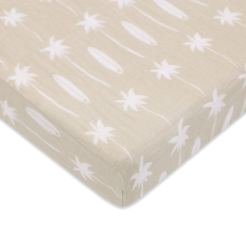 Babyletto Beach Bum Mini Crib Sheet in GOTS Certified Organic Muslin Cotton