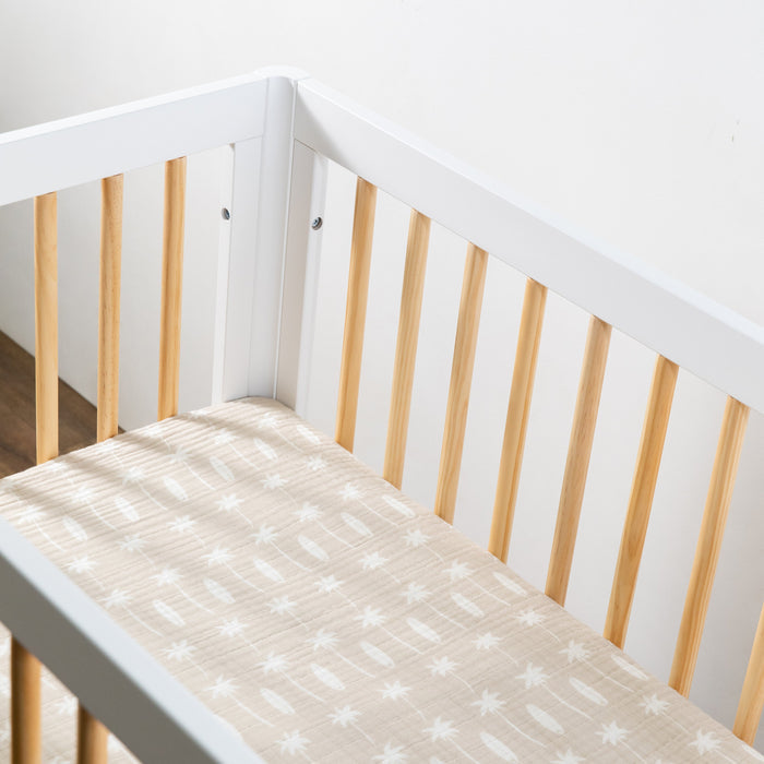 Babyletto Beach Bum Mini Crib Sheet in GOTS Certified Organic Muslin Cotton