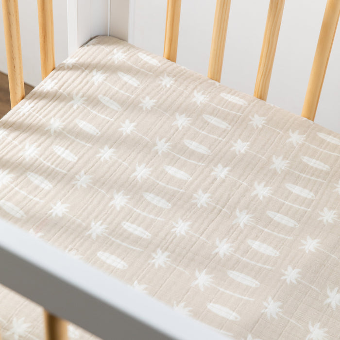 Babyletto Beach Bum Mini Crib Sheet in GOTS Certified Organic Muslin Cotton