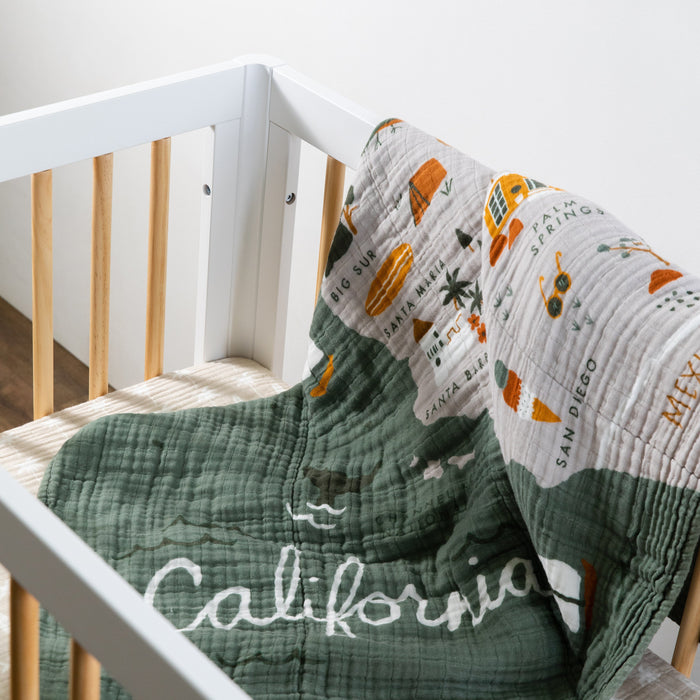 Babyletto Beach Bum Mini Crib Sheet in GOTS Certified Organic Muslin Cotton