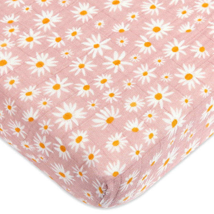 Babyletto Daisy Muslin Mini Crib Sheet in GOTS Certified Organic Cotton