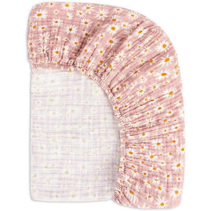 Babyletto Daisy Muslin Mini Crib Sheet in GOTS Certified Organic Cotton