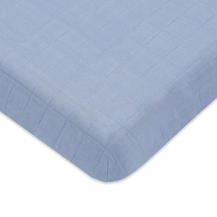 Babyletto Dewdrop Mini Crib Sheet in GOTS Certified Organic Muslin Cotton