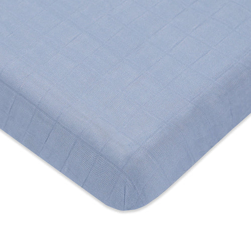 Babyletto Dewdrop Mini Crib Sheet in GOTS Certified Organic Muslin Cotton