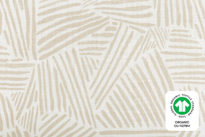Babyletto Oat Stripe Muslin Mini Crib Sheet in GOTS Certified Organic Cotton