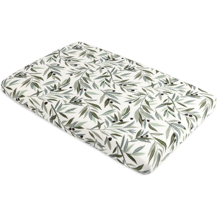 Babyletto Olive Branches Muslin Mini Crib Sheet in GOTS Certified Organic Cotton