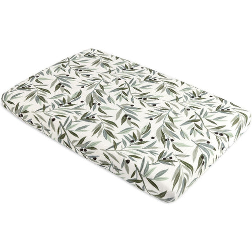 Babyletto Olive Branches Muslin Mini Crib Sheet in GOTS Certified Organic Cotton