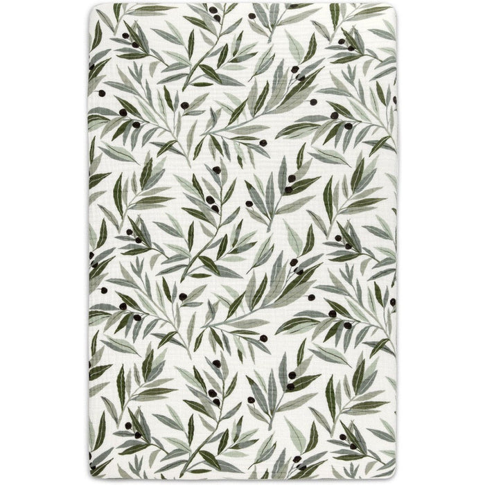Babyletto Olive Branches Muslin Mini Crib Sheet in GOTS Certified Organic Cotton