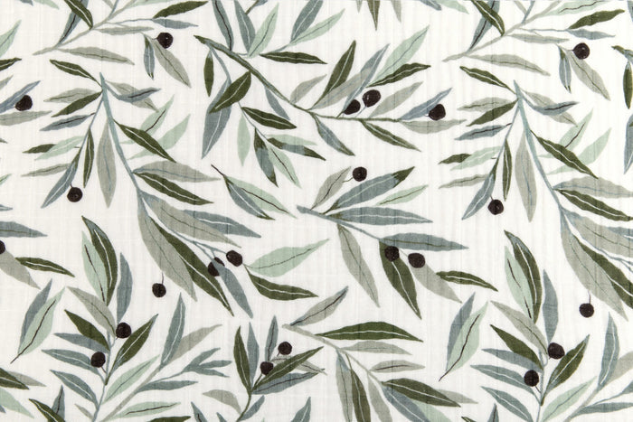 Babyletto Olive Branches Muslin Mini Crib Sheet in GOTS Certified Organic Cotton