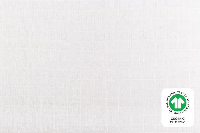 Babyletto Plain White Muslin Crib Sheet in GOTS Certified Organic Cotton
