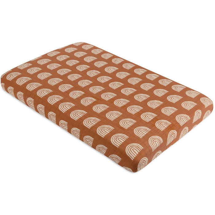 Babyletto Rainbow Muslin Mini Crib Sheet in GOTS Certified Organic Cotton