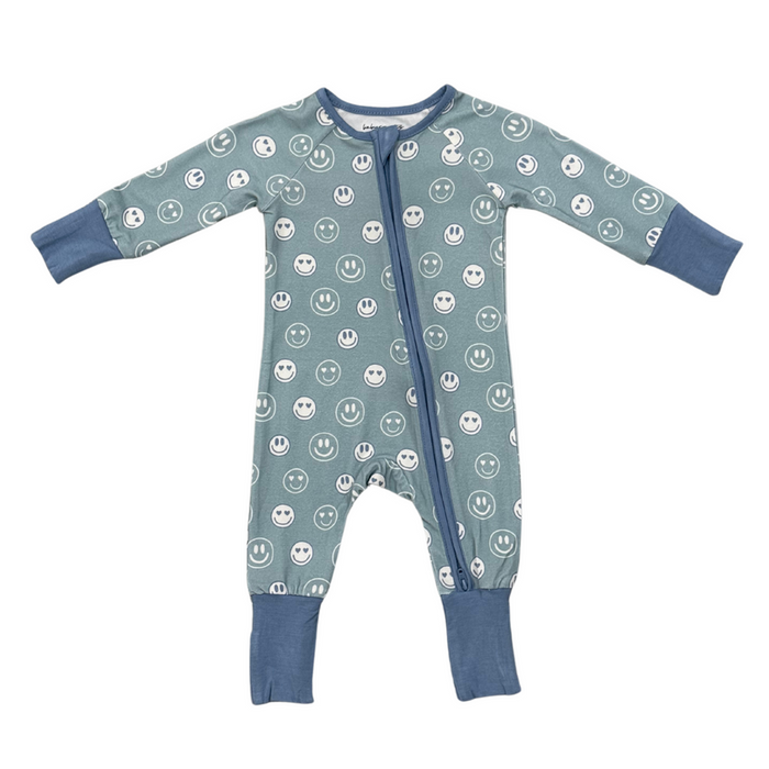 Babysprout Long Sleeve Zip Romper Heart Eyes