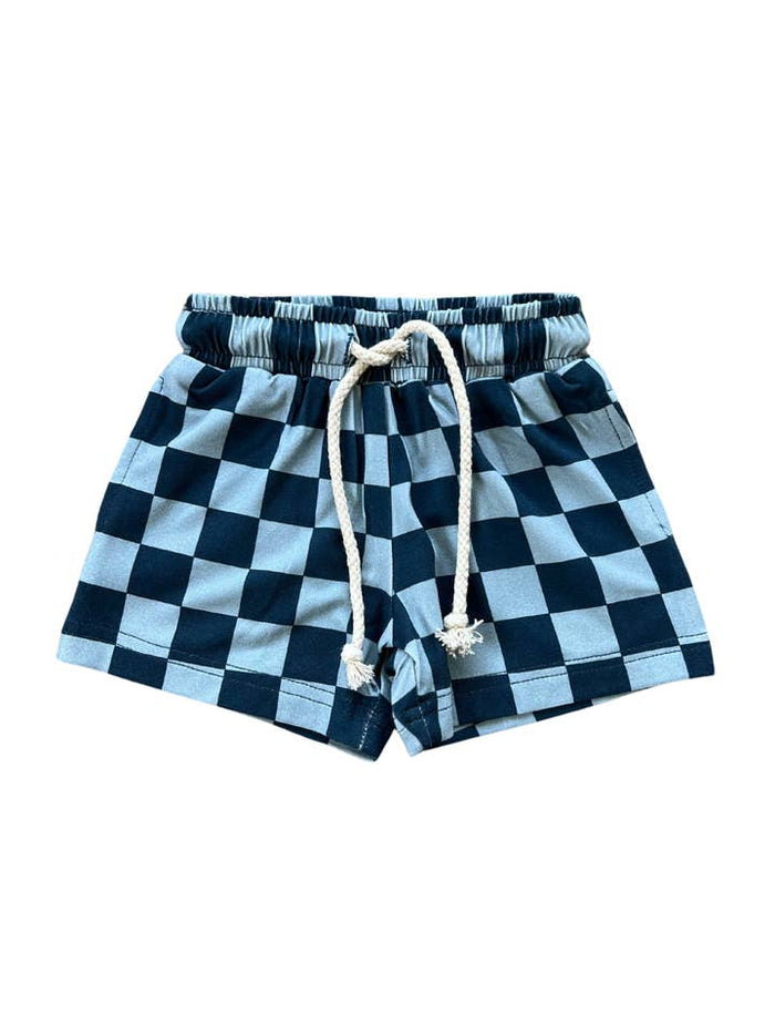 Babysprouts Boy's Everyday Shorts Checkers/Navy