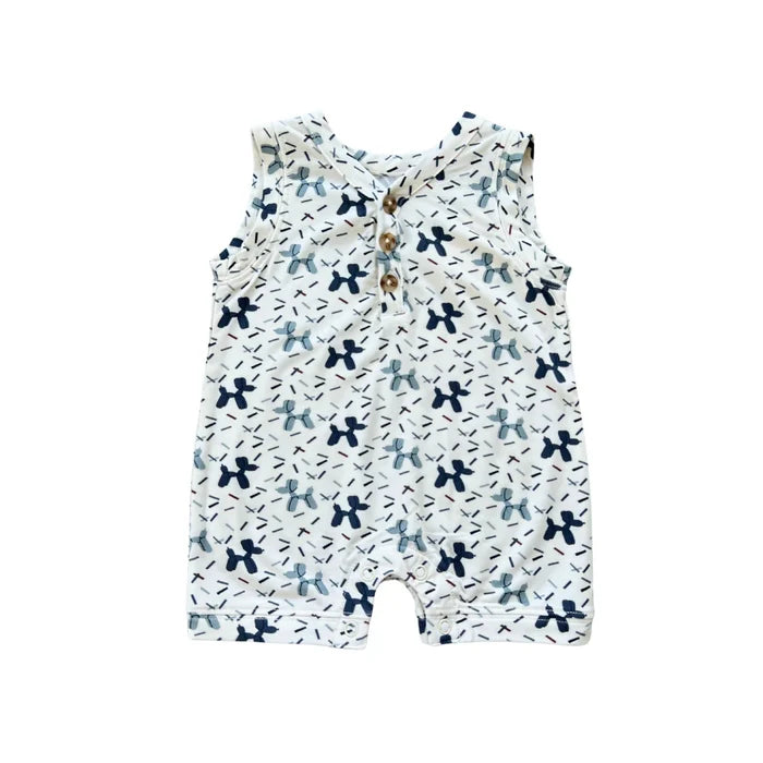 Babysprouts Boy's Sleeveless Romper | Balloon Dogs