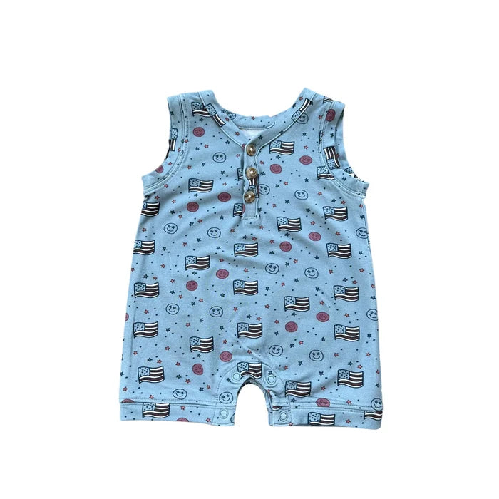 Babysprouts Boy's Sleeveless Romper | Retro America