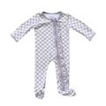 Babysprouts Clothing Company Footie Romper | Lavender Cloud Checkered