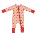 Babysprouts Clothing Company Long Sleeve Zip Romper | Cherries
