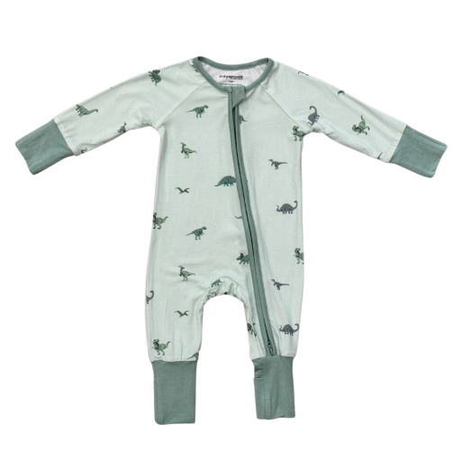 Babysprouts Clothing Company Long Sleeve Zip Romper | Dinosaur