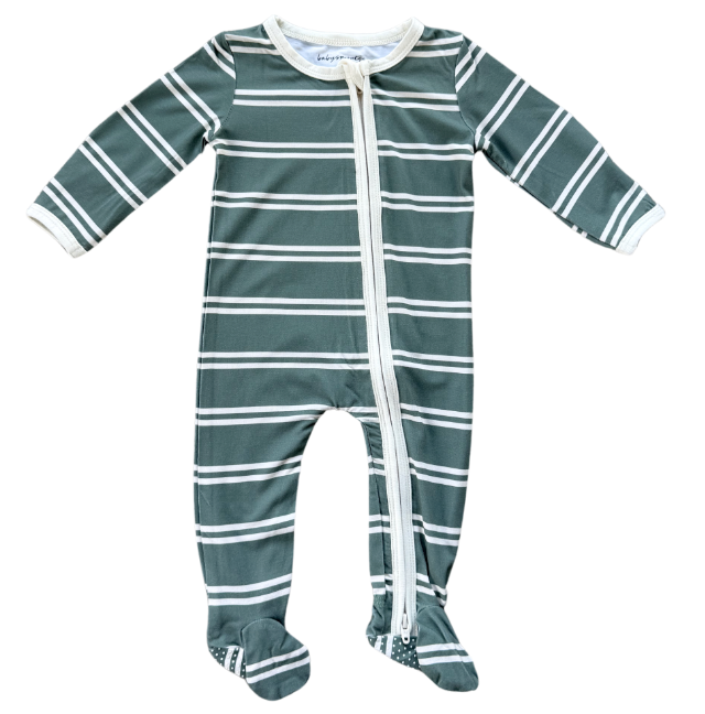 Babysprouts Footie Romper | Pine Stripe