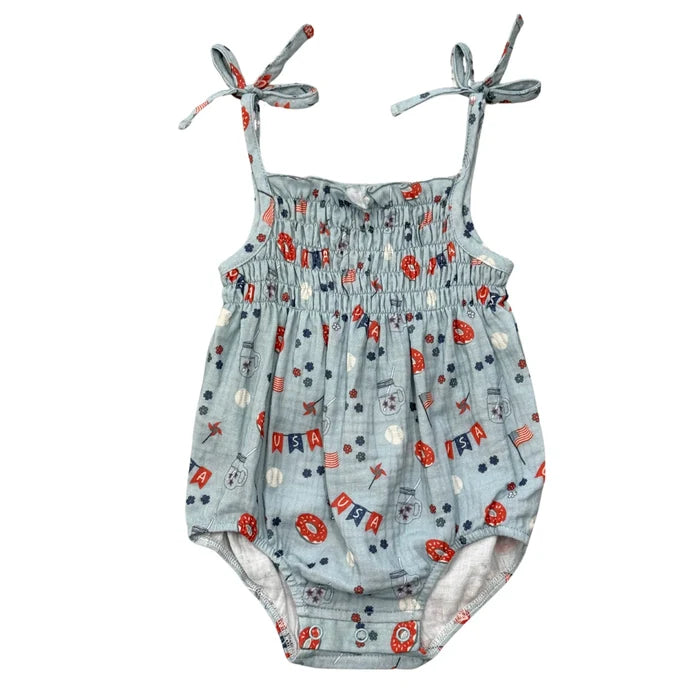 Babysprouts Tie-Smocked Bodysuit | Summer USA