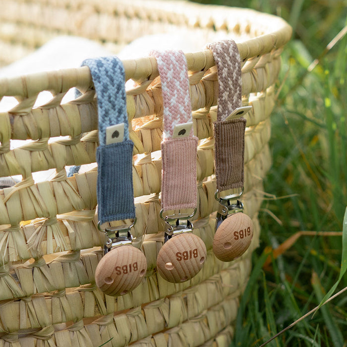 BIBS Pacifier Clip | Blush/Ivory