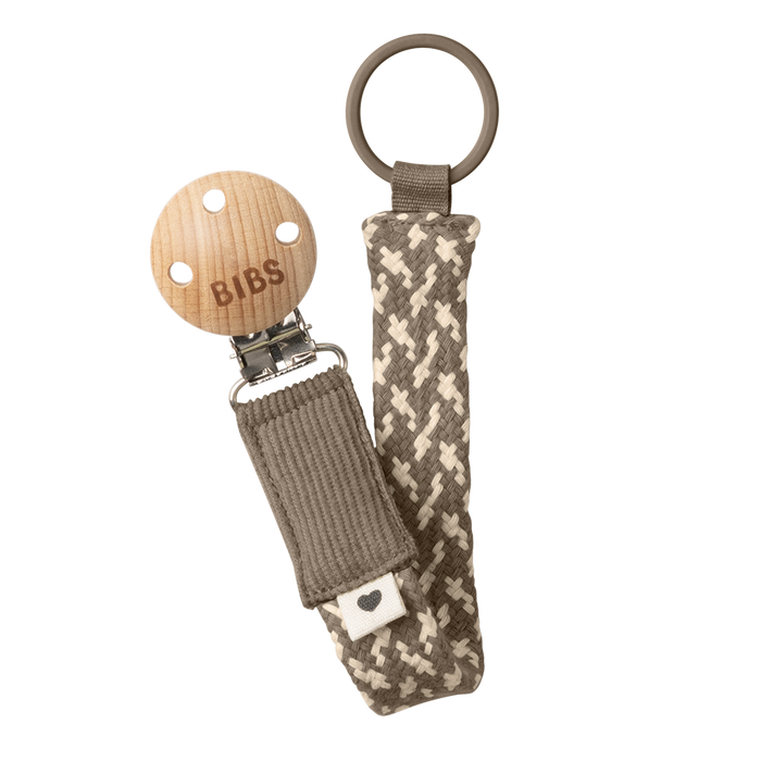BIBS Pacifier Clip | Dark Oak/Vanilla