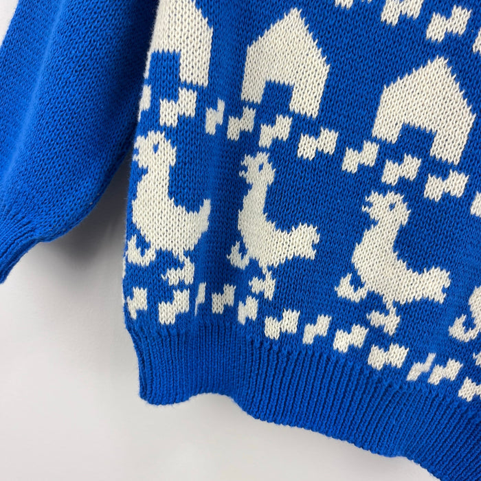 BoBo Choses Farmhouse Knit Organic Cotton Sweater Blue 6 Months 68 cm NWT