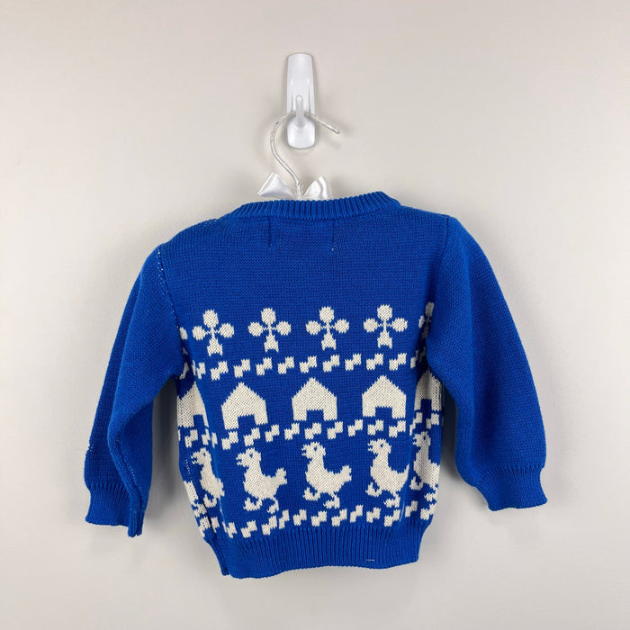 BoBo Choses Farmhouse Knit Organic Cotton Sweater Blue 6 Months 68 cm NWT