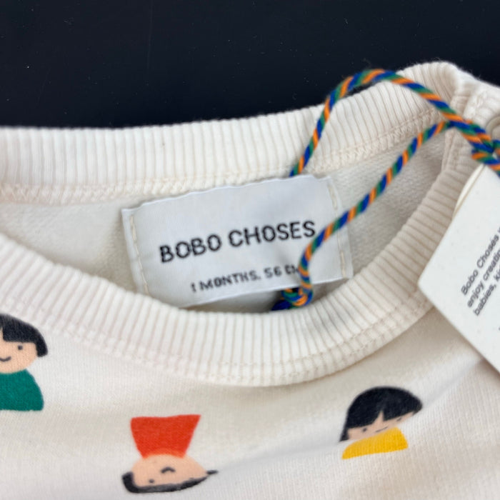 BoBo Choses Game Pawns All Over Sweatshirt White 1 Month NWT