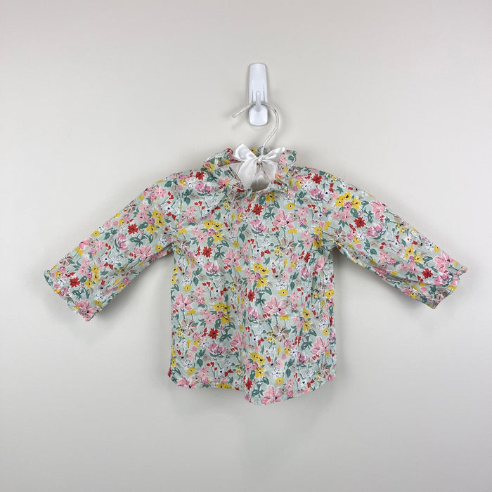 Bonpoint Floral Ruffle Long Sleeve Blouse Top 6 Months