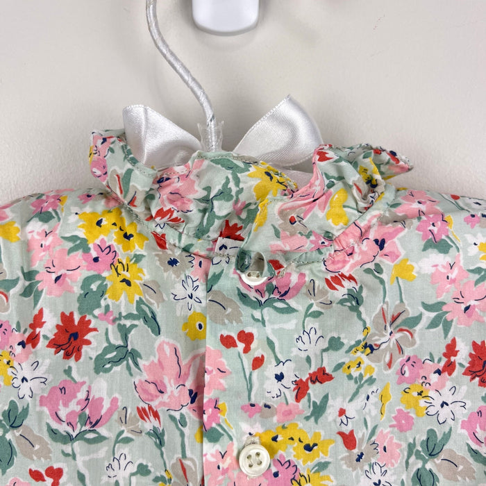 Bonpoint Floral Ruffle Long Sleeve Blouse Top 6 Months