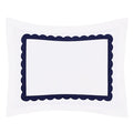 Camellia Navy Scalloped Percale Sham