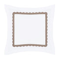 Camellia Taupe Scalloped Percale Euro Sham