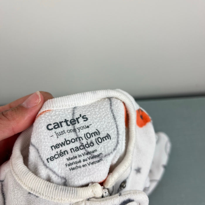 Carter's Comfy Halloween Fleece Sleep N' Play Footie White Ghosts Newborn