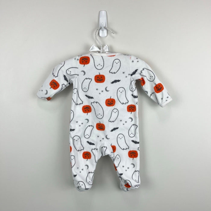 Carter's Comfy Halloween Fleece Sleep N' Play Footie White Ghosts Newborn