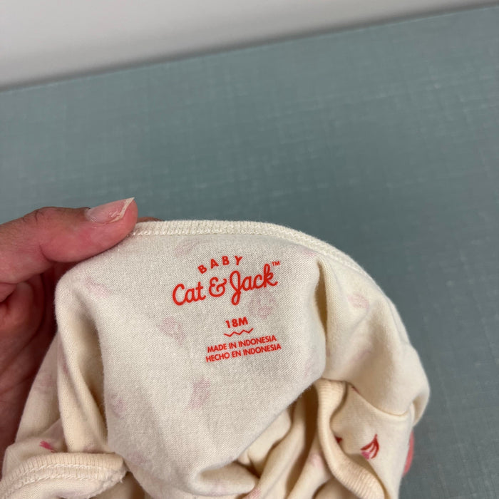 Cat & Jack Peach Pink Ribbed Overalls Set 18 Months