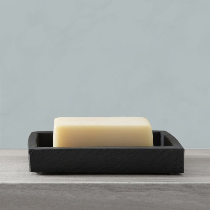 Charcoal Slate Resin Bath Accessories, Soap Dish