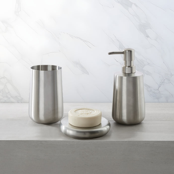 Classic Brushed Stainless Steel Bath Accessories, Soap Dish