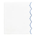 Coastal Blue Scalloped Embroidered Flat Sheet